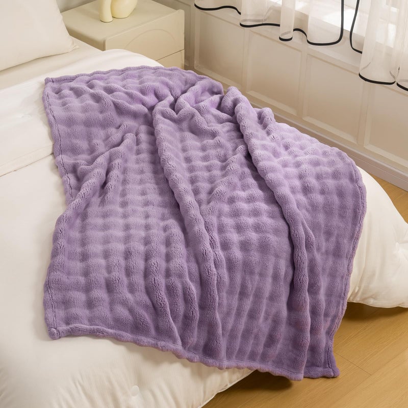 YUSOKI Luxury 3D Bubble Throw Blanket 2lb,All Ages,Home Decoration, (Lilac Purple,50 * 60inches) - Image 5
